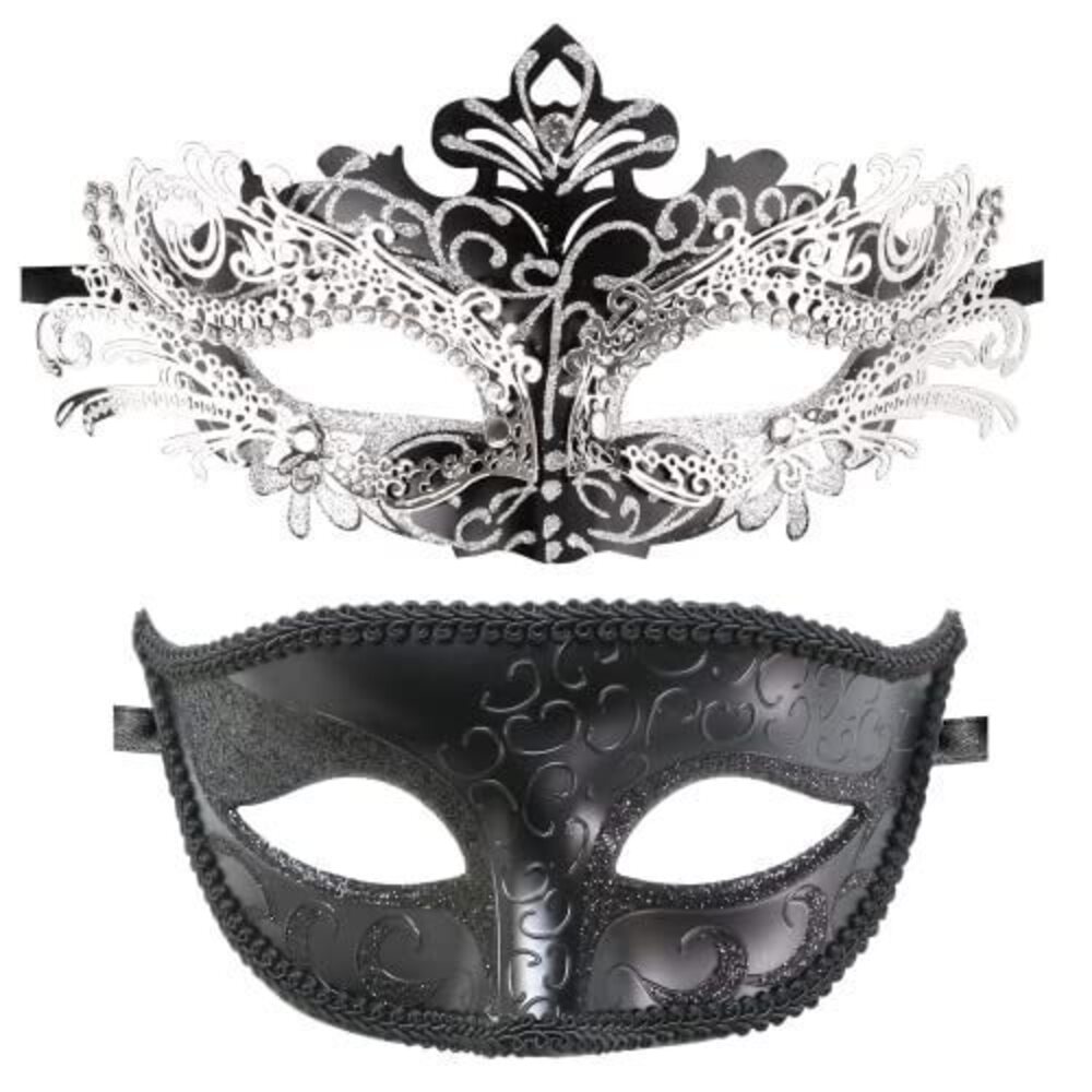 7393 Couple Masquerade Mask Set Venetian Party Mardi Gras Halloween Costume